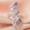 Luxury Amethyst 18K White Gold-Plated Zirconia Women Ring Valentine's Gift